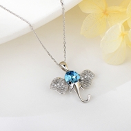 Show details for Bling Elephant Platinum Plated Pendant Necklace