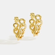 Picture of Designer Gold Plated White Earrings with No-Risk Return