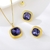 Picture of Bulk Gold Plated Purple 3 Piece Jewelry Set with No-Risk Return