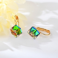 Show details for Unique Swarovski Element Medium Hoop Earrings