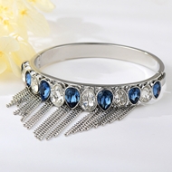 Show details for Nice Swarovski Element Platinum Plated Fashion Bangle