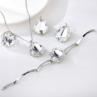 Show details for Zinc Alloy White 4 Piece Jewelry Set with SGS/ISO Certification