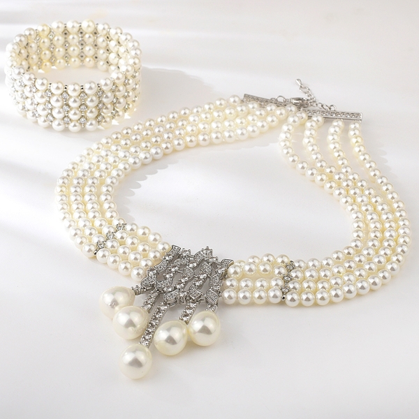 Picture of Classic White 2 Piece Jewelry Set with 3~7 Day Delivery
