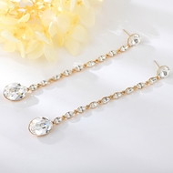 Show details for Delicate Swarovski Element White Hoop Earrings