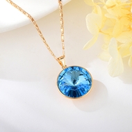 Show details for Brand New Blue Zinc Alloy Pendant Necklace in Flattering Style