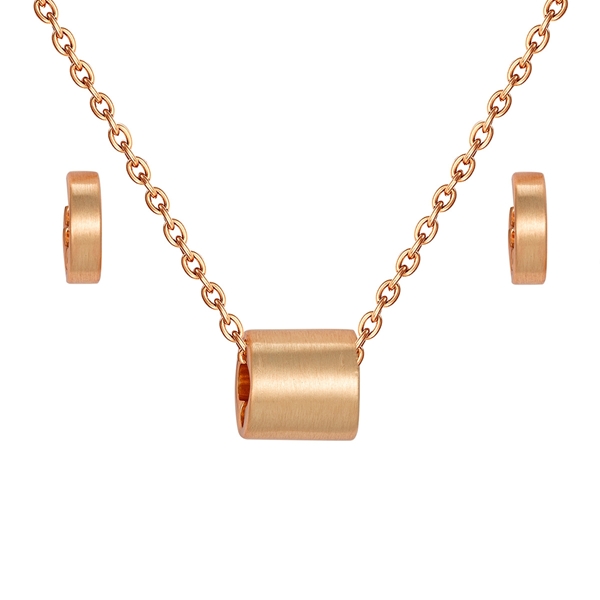 Picture of Staple Medium Rose Gold Plated 2 Piece Jewelry Set