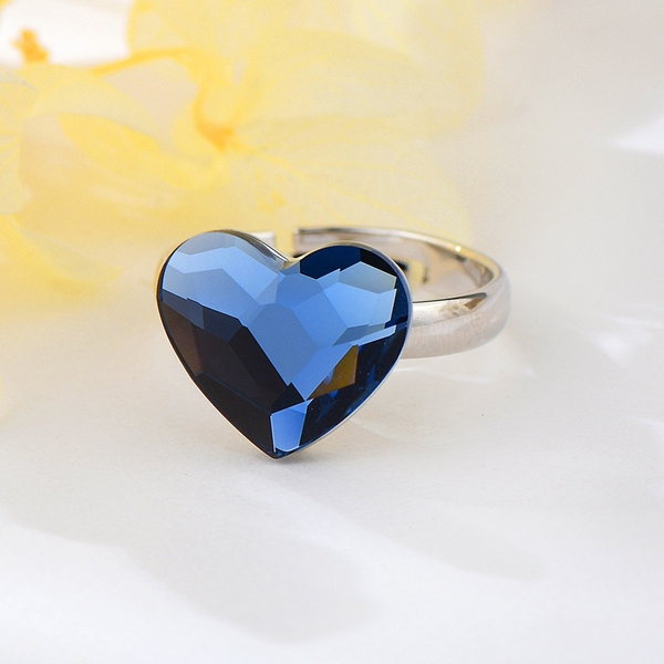 Picture of New Design Platinum Plated Dark Blue Fashion Rings