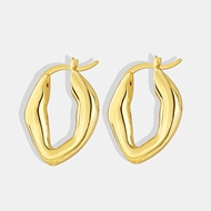 Picture of Brand New Gold Plated Copper or Brass Hoop Earrings with SGS/ISO Certification