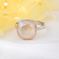 Show details for Geometric Swarovski Element Adjustable Ring with Full Guarantee