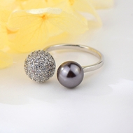 Show details for New Swarovski Element Copper or Brass Adjustable Ring