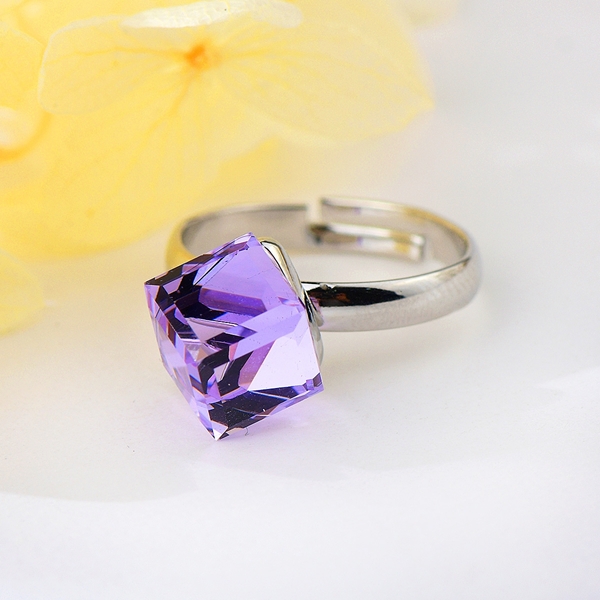 Picture of Most Popular Swarovski Element Purple Adjustable Ring