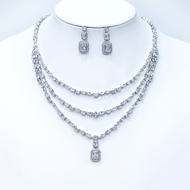 Show details for Luxury White 2 Piece Jewelry Set with Beautiful Craftmanship