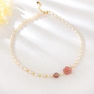 Show details for Top Agate Pink Short Chain Necklace