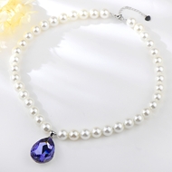 Show details for Versatile Zinc Alloy Purple Pendant Necklace with Price