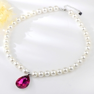 Show details for Classic Platinum Plated Pendant Necklace Online Only