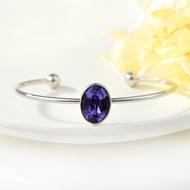 Show details for Gold Plated Purple Cuff Bangle at Great Low Price