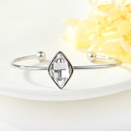 Show details for Geometric White Cuff Bangle with 3~7 Day Delivery