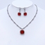 Show details for Purchase Platinum Plated Red 2 Piece Jewelry Set Exclusive Online