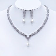 Show details for Hypoallergenic Platinum Plated Luxury 2 Piece Jewelry Set with Easy Return