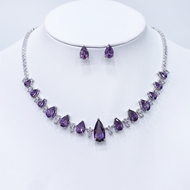 Show details for Shop Platinum Plated Purple 2 Piece Jewelry Set with Wow Elements
