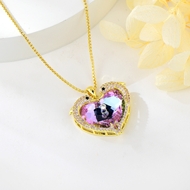 Show details for Designer Gold Plated Love & Heart Pendant Necklace with No-Risk Return