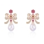 Show details for Bow Pink Dangle Earrings with Beautiful Craftmanship
