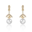 Show details for Copper or Brass Cubic Zirconia Dangle Earrings in Exclusive Design