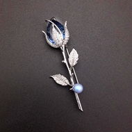 Show details for Sparkly Medium Copper or Brass Brooche