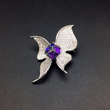 Show details for Great Value Purple Butterfly Brooche for Female