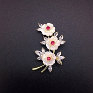 Show details for Top Cubic Zirconia Flower Brooche