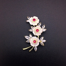 Show details for Top Cubic Zirconia Flower Brooche