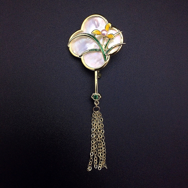 Picture of Bulk Platinum Plated Flowers & Plants Brooche with Easy Return