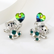 Show details for Bear Platinum Plated Dangle Earrings with Speedy Delivery