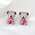 Picture of New Swarovski Element Pink Dangle Earrings