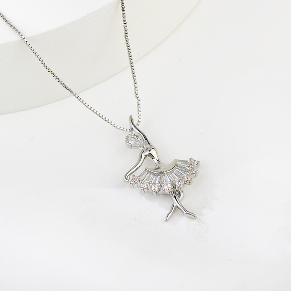 Picture of Irresistible White Platinum Plated Pendant Necklace For Your Occasions