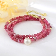 Picture of Filigree Small natural stone Long Chain Necklace