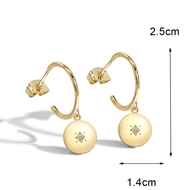 Picture of Purchase Gold Plated Cubic Zirconia Dangle Earrings Exclusive Online