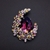 Picture of Eye-Catching Red Platinum Plated Brooche From Reliable Factory