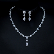 Show details for Shop Platinum Plated White 2 Piece Jewelry Set with Wow Elements