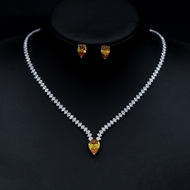 Show details for Copper or Brass Cubic Zirconia 2 Piece Jewelry Set in Flattering Style