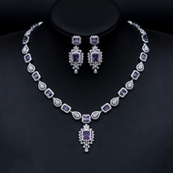Show details for Sparkly Big Purple 2 Piece Jewelry Set