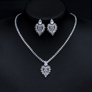 Show details for Sparkling Big Cubic Zirconia 2 Piece Jewelry Set