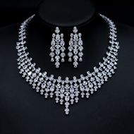 Show details for Low Price Platinum Plated Big 2 Piece Jewelry Set from Trust-worthy Supplier