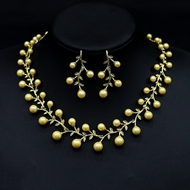 Show details for Designer Gold Plated shell pearl 2 Piece Jewelry Set with No-Risk Return