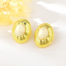 Show details for Hot Selling White Shell Big Stud Earrings from Top Designer
