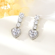 Show details for Fast Selling White Copper or Brass Dangle Earrings with Unbeatable Quality