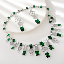 Show details for Stylish Big Blue Necklace and Earring Set