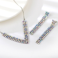 Show details for Trendy White Swarovski Element 2 Piece Jewelry Set with No-Risk Refund