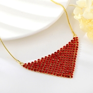 Show details for Eye-Catching Red Zinc Alloy Short Statement Necklace with Member Discount