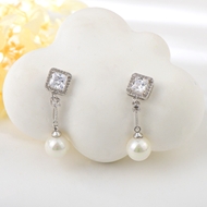 Show details for Party White Big Hoop Earrings with Beautiful Craftmanship